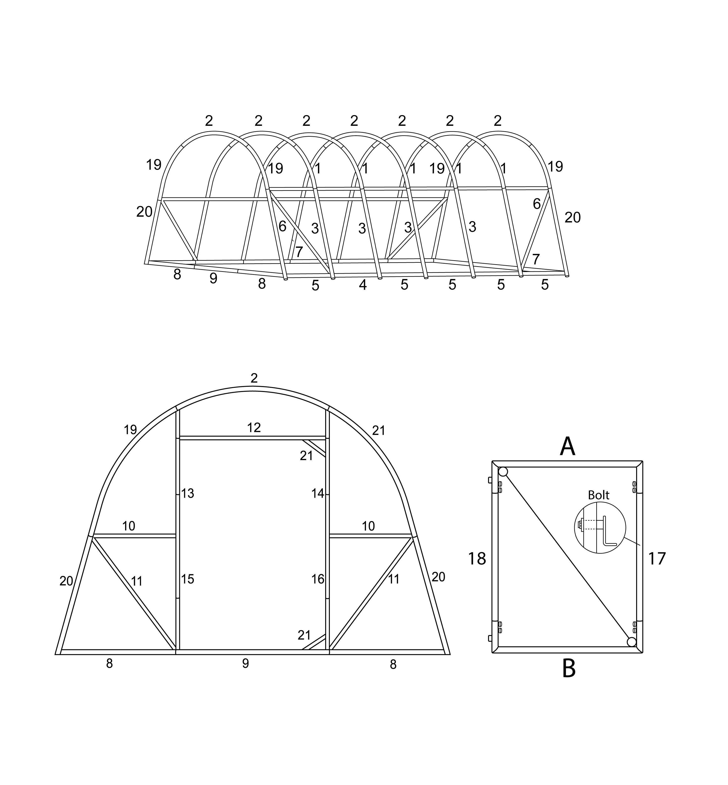 Montaje de arcos y estructura